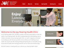 Tablet Screenshot of joyhearinghealthclinic.com